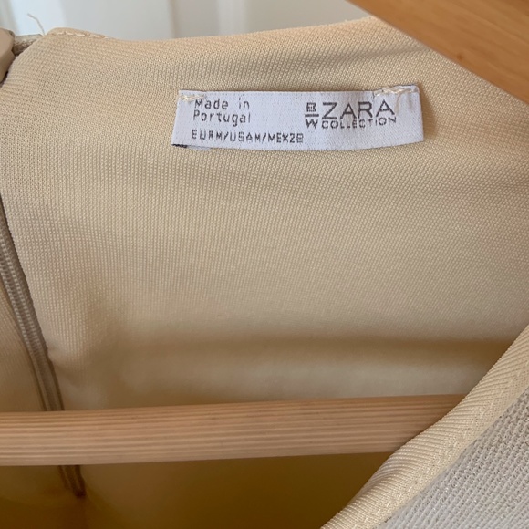 ZARA Gold Sparkly Mini Quarter Length Sleeve Dress - Picture 3 of 3